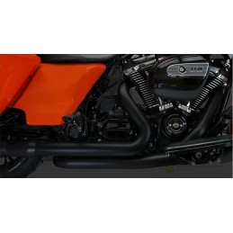 KIT COLLECTEUR ECHAPPEMENTS KHROME WERKS AGGRESSOR DUAL NOIR HARLEY DAVIDSON FLH FLT TOURING 2017-24