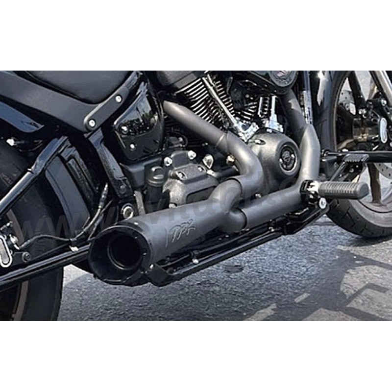 EXHAUST 2-INTO-1 TBR SHORTY TURN-OUT BLACK HARLEY DAVIDSON SOFTAIL FLFBS 117 FAT BOY 2025