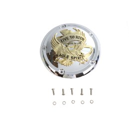 COPERCHIO FRIZIONE EAGLE SPIRIT LIVE TO RIDE CROMO/ORO HARLEY DAVIDSON SOFTAIL 2018-2024