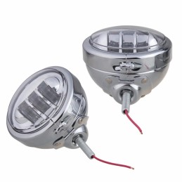CHROME AUXILIARY UNIVERSAL SPOTLIGHT LED KIT EU APPROVED CUSTOM MOTORCYCLE AND HARLEY DAVIDSON