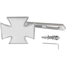 SPECCHIETTO CROMATO A CROCE MALTESE STELO FORATO PER MOTO HARLEY DAVIDSON