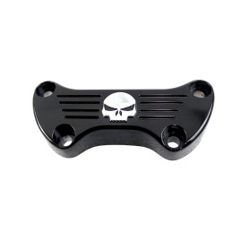 COLLIER SUPÉRIEUR DE MONTAGE DE CRÂNE NOIR POUR GUIDON HARLEY DAVIDSON