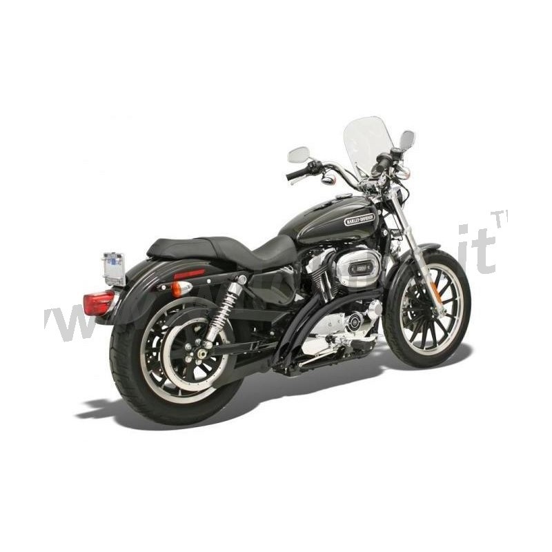 EXHAUSTS 2INTO2 BASSANI SWEEPER RADIAL BLACK HARLEY DAVIDSON XL SPORTSTER 2007-2013