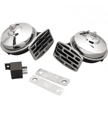 CLACSON GEMELLI SUPER SOUND DA 107 DB MOTO CUSTOM E HARLEY