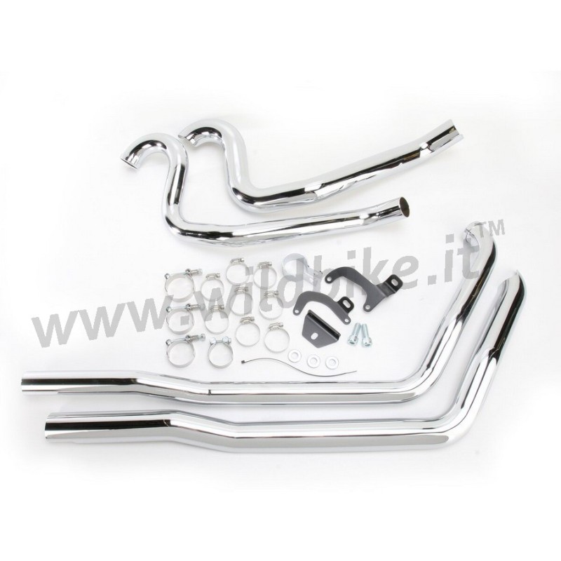 CHROME HEADER SYSTEM VANCE & HINES DRESSER DUALS HARLEY DAVIDSON FLH FLT TOURING 1995-2008