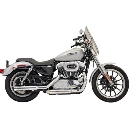 AUSPUFF SCHALLDÄMPFER SLIP-ON KHROME WERKS SLASH CUT 3" CHROM HARLEY DAVIDSON XL SPORTSTER 04-13