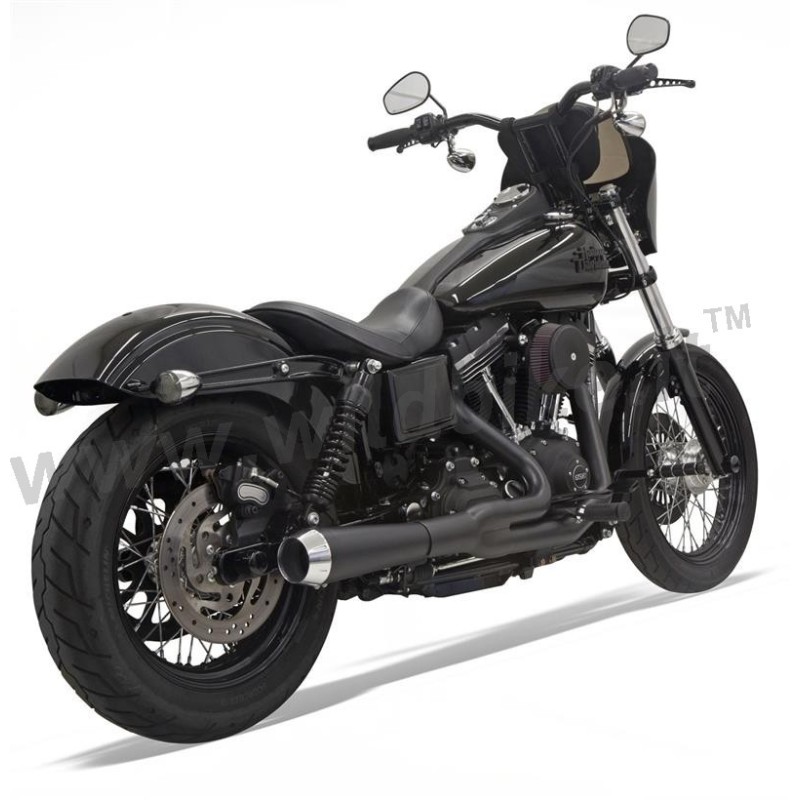 BASSANI 2IN1 EXHAUST ROAD RAGE II MATT BLACK HARLEY DAVIDSON FXD DYNA 2006-2017