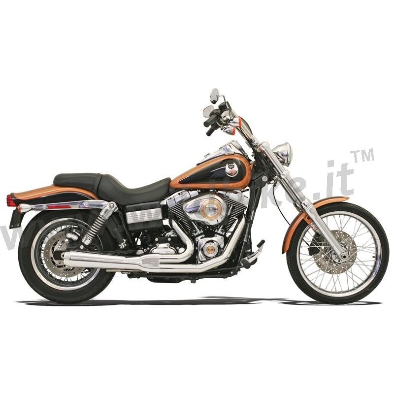 POT D'ÉCHAPPEMENT 2EN1 BASSANI ROAD RAGE II CHROME HARLEY DAVIDSON FXD DYNA 2006-2017