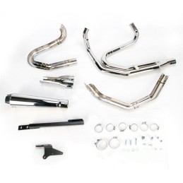 CHROME EXHAUST BASSANI 2IN1 ROAD RAGE II HARLEY DAVIDSON FXD DYNA 2006-2017
