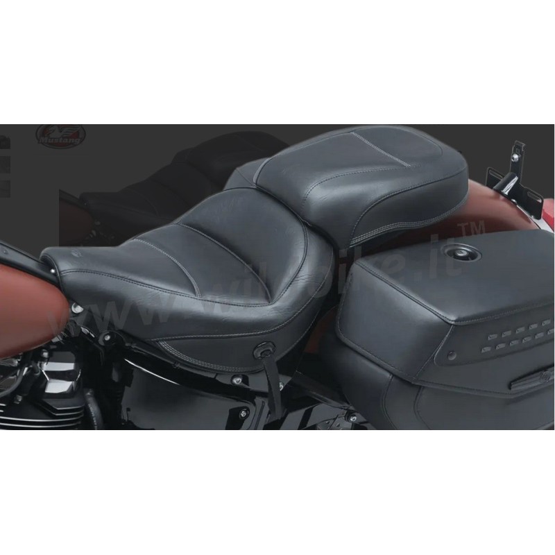 SELLA COMFORT MUSTANG 2-UP GREY STITCH HARLEY DAVIDSON FLHCS SOFTAIL HERITAGE 2018-2024