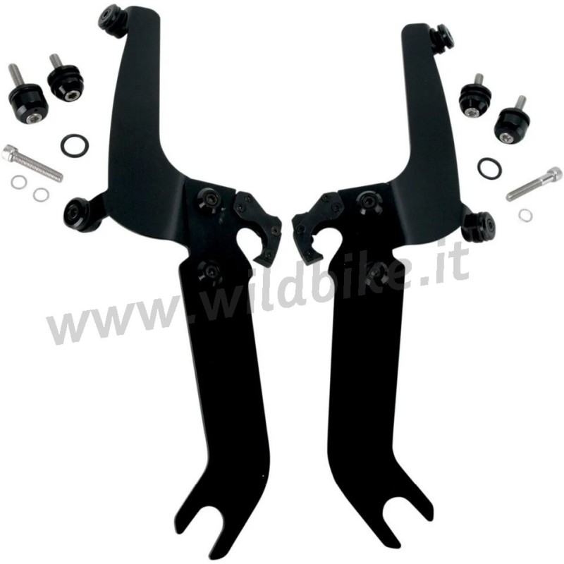 BLACK QUICK RELEASE MOUNT KIT WINDSHIELD SPORTSHIELD HARLEY DAVIDSON FLS SOFTAIL 1986-2017
