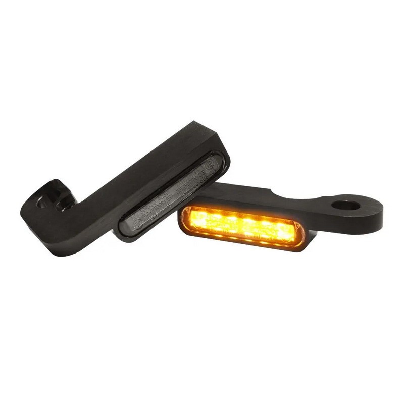 MINI BLACK TURN SIGNALS LED EU APPROVED FOR HANDLEBAR HARLEY DAVIDSON FLH FLT TOURING 1999-2008