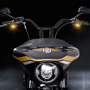 MINI CLIGNOTANTS NOIR LED EU APPROUVÉ POUR GUIDON HARLEY DAVIDSON FLH FLT TOURING 1999-2008