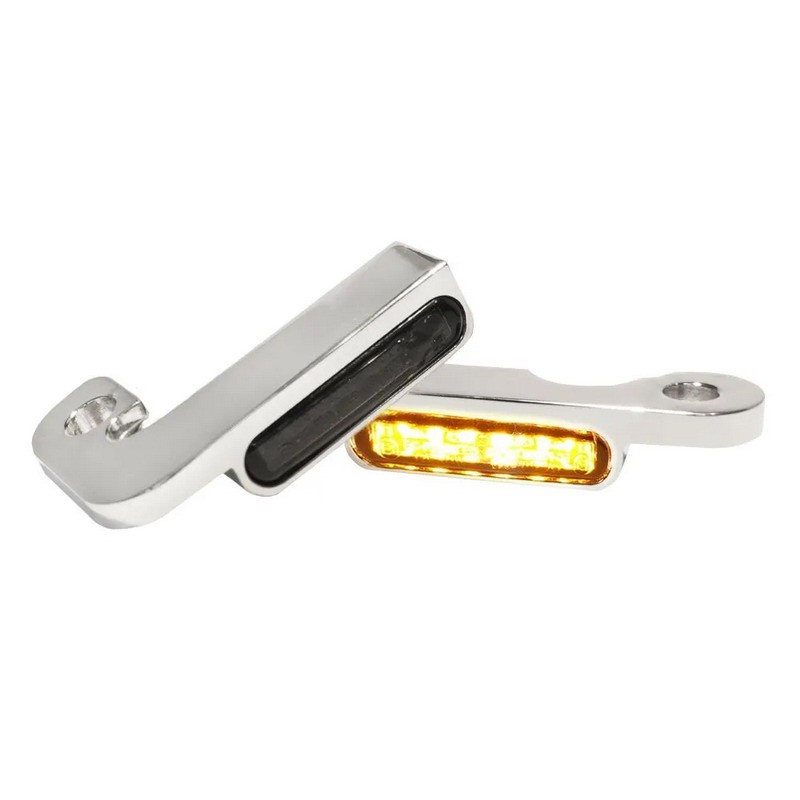 MINI BLINKER CHROM LED EU-GENEHMIGT FÜR LENKER HARLEY DAVIDSON FLH FLT TOURING 1999-2008