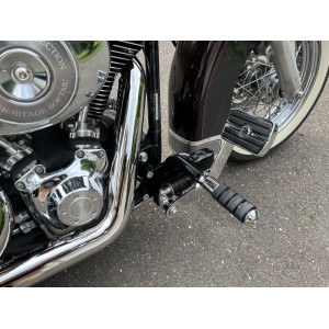 FORWARD CONTROL RELOCATION KITS 3" NO ABS BLACK HARLEY DAVIDSON FXS FLS SOFTAIL 2007-2017