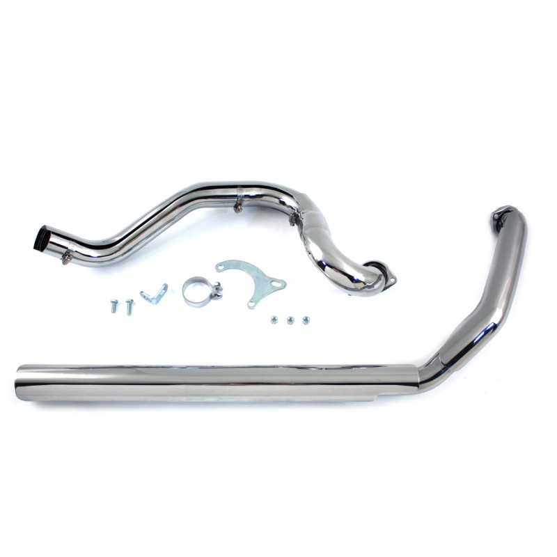 CHROME HEADPIPES EXHAUST CROSSOVER DUALS HARLEY DAVIDSON FLH FLT TOURING 1995-2006