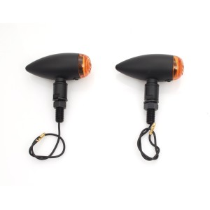 INDICATORI DIREZIONE FRECCE MICRO BULLET LISCIE NERE OMOLOGATE MOTO CUSTOM E HARLEY DAVIDSON