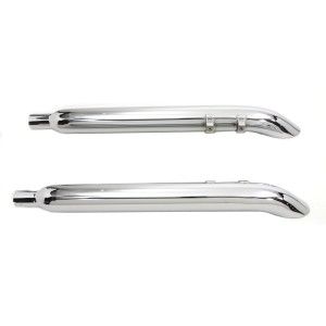 AUSPUFF SCHALLDÄMPFER 3" SLIP-ON TURN OUT VERCHROMT HARLEY DAVIDSON FLH FLT TOURING 1995-2016