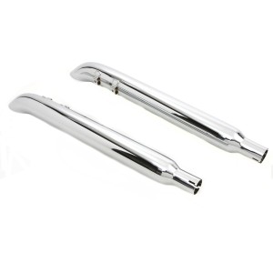 AUSPUFF SCHALLDÄMPFER 3" SLIP-ON TURN OUT VERCHROMT HARLEY DAVIDSON FLH FLT TOURING 1995-2016