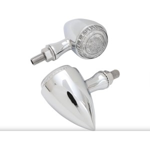 REAR CHROME TURN SIGNALS MULTIFUNCTION BULLET LED MOTO CUSTOM AND HARLEY DAVIDSON
