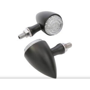 INDICATEURS CLIGNOTANTS ARRIERE BULLET LED NOIR MULTIFONCTION MOTO CUSTOM ET HARLEY DAVIDSON