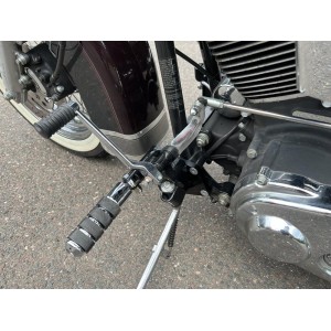 FORWARD CONTROL RELOCATION KITS 3" WITH ABS BLACK HARLEY DAVIDSON FXS FLS SOFTAIL 2007-2017