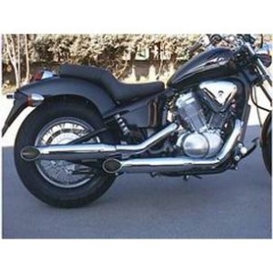 SCARICHI MARMITTE UNIVERSALI SET SLIP-ON TURN OUT CURVI 50 CM CROMATI PER MOTO CUSTOM