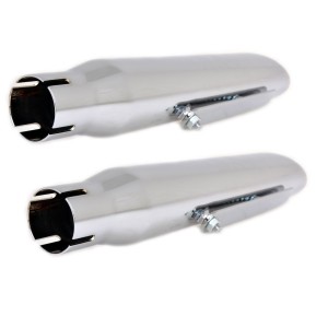 AUSPUFF UNIVERSAL AUSPUFFANLAGEN SLIP ON SLASH CUT 40 CM. VERCHROMT FÜR MOTORRÄDER CUSTOM