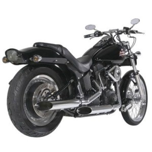 AUSPUFF UNIVERSAL AUSPUFFANLAGEN SLIP ON SLASH CUT 40 CM. VERCHROMT FÜR MOTORRÄDER CUSTOM