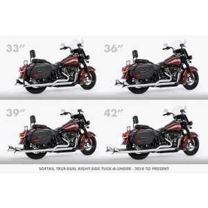 SCARICHI CLASSIC FISHTAIL 2,5" TRUE-DUALS 33" CROMATI HARLEY DAVIDSON SOFTAIL 2018-2024