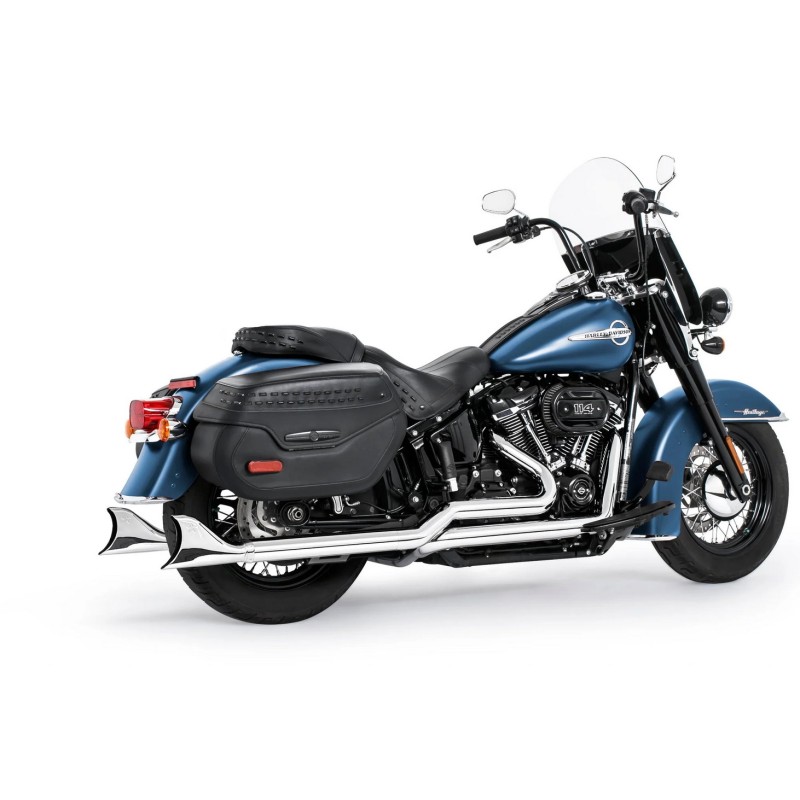 AUSPUFFANLAGEN KLASSISCHE FISHTAIL 2,5" TRUE-DUAL 33" CHROM HARLEY DAVIDSON SOFTAIL 2018-2024