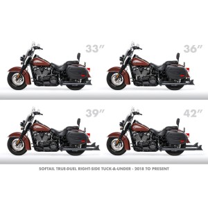 AUSPUFFANLAGEN KLASSISCHE FISHTAIL 2,5" TRUE-DUAL 33" SCHWARZEN HARLEY DAVIDSON SOFTAIL 2018-2024