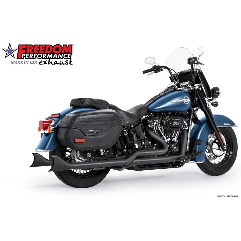 ÉCHAPPEMENTS CLASSIC FISHTAIL 2,5" TRUE-DUAL 33" NOIR HARLEY DAVIDSON SOFTAIL 2018-2024