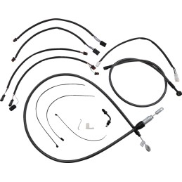EXTENDED CONTROL CABLE BLACK KIT HANDLEBAR APE HANGER DD 12"/14" HARLEY DAVIDSON SOFTAIL 2018-2024
