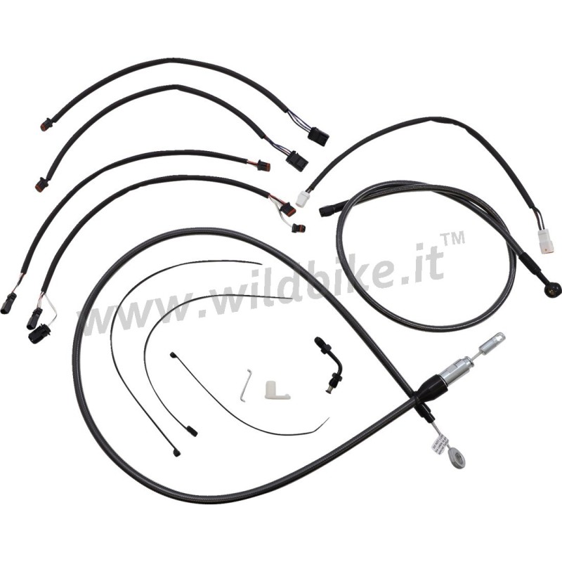 KIT CAVI ESTESI NERI MANUBRIO APE HANGER DD 12"/14" HARLEY DAVIDSON SOFTAIL 2018-2024