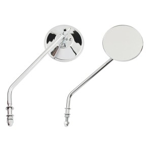 ROUND MIRROR SET CUSTOM DIE-CAST 4" LONG STEM FOR HARLEY DAVIDSON