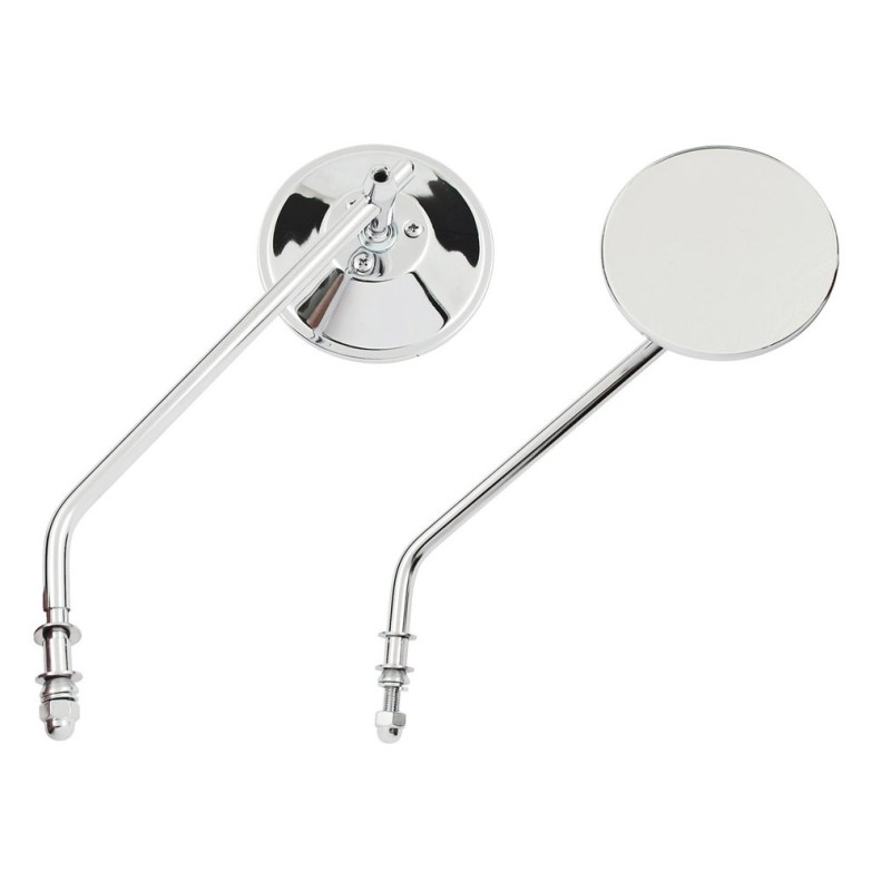 ROUND MIRROR SET CUSTOM DIE-CAST 4" LONG STEM FOR HARLEY DAVIDSON