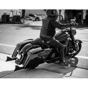 EXHAUSTS CLASSIC FISHTAIL 2.5" TRUE-DUALS 33" BLACK HARLEY DAVIDSON FLH FLT TOURING 2017-2025