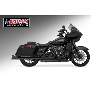 ÉCHAPPEMENTS CLASSIC FISHTAIL 2,5" TRUE-DUAL 33" NOIR HARLEY DAVIDSON FLH FLT TOURING 2017-2025