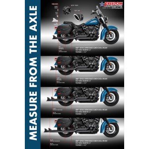 ÉCHAPPEMENTS CLASSIC FISHTAIL 2,5" TRUE-DUAL 36" NOIR HARLEY DAVIDSON SOFTAIL 2018-2024