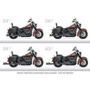 EXHAUSTS CLASSIC FISHTAIL 2.5" TRUE-DUALS 36" BLACK HARLEY DAVIDSON SOFTAIL 2018-2024