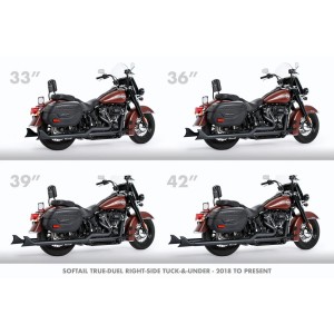 SCARICHI CLASSIC FISHTAIL 2,5" TRUE-DUALS 36" NERI HARLEY DAVIDSON SOFTAIL 2018-2024