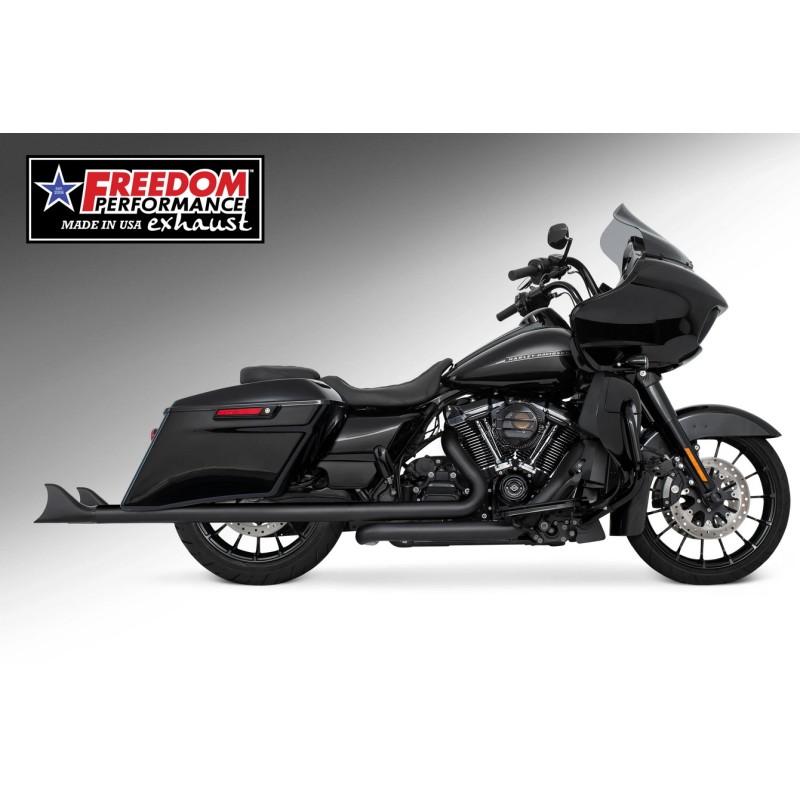 EXHAUSTS CLASSIC FISHTAIL 2.5" TRUE-DUALS 36" BLACK HARLEY DAVIDSON FLH FLT TOURING 2017-2025