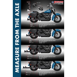 EXHAUSTS CLASSIC FISHTAIL 2.5" TRUE-DUALS 36" CHROME HARLEY DAVIDSON SOFTAIL 2018-2024