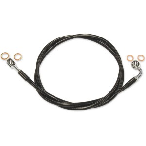 KABEL Edelstahl SCHWARZ Bremsleitung vorn SÄTZE HARLEY DAVIDSON FXDB STREET BOB 2006-2007