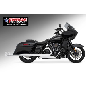 SCARICHI CLASSIC FISHTAIL 2,5" TRUE-DUALS 39" CROMATI HARLEY DAVIDSON FLH FLT TOURING 2017-2025