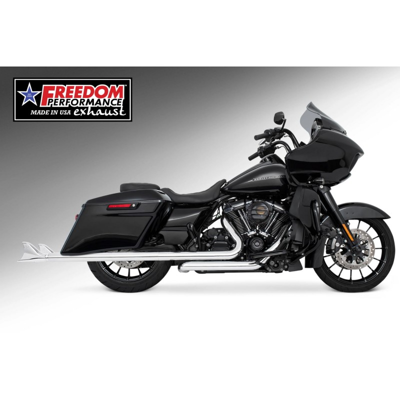 SCARICHI CLASSIC FISHTAIL 2,5" TRUE-DUALS 39" CROMATI HARLEY DAVIDSON FLH FLT TOURING 2017-2025
