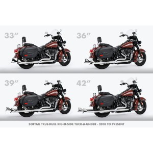SCARICHI CLASSIC FISHTAIL 2,5" TRUE-DUALS 39" CROMATI HARLEY DAVIDSON SOFTAIL 2018-2024