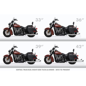 EXHAUSTS CLASSIC FISHTAIL 2.5" TRUE-DUALS 39" BLACK HARLEY DAVIDSON SOFTAIL 2018-2024