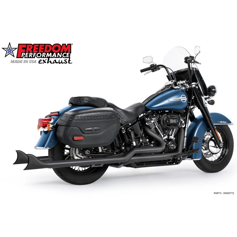 ÉCHAPPEMENTS CLASSIC FISHTAIL 2,5" TRUE-DUAL 39" NOIR HARLEY DAVIDSON SOFTAIL 2018-2024